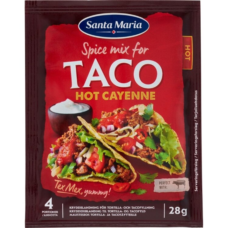 Santa Maria Taco Spice Mix Hot Cayenne Spicy Seasoning Mix 28 g