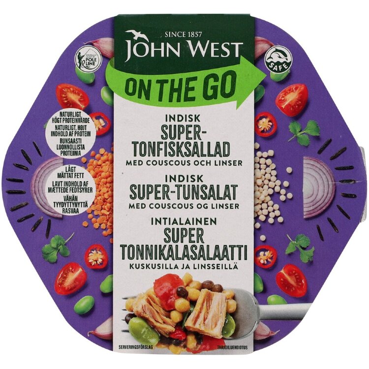 John West On The Go Indian Super Tuna Salad with Couscous and Lentils 220g