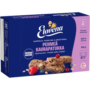 Elovena 6x30g Cranberry, Raspberry & Blueberry Soft Oat Bar