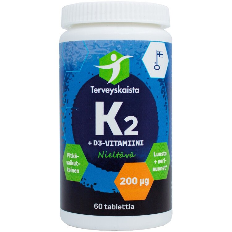 Health Strip K2+D3 60 tablets. LONG-ACTING