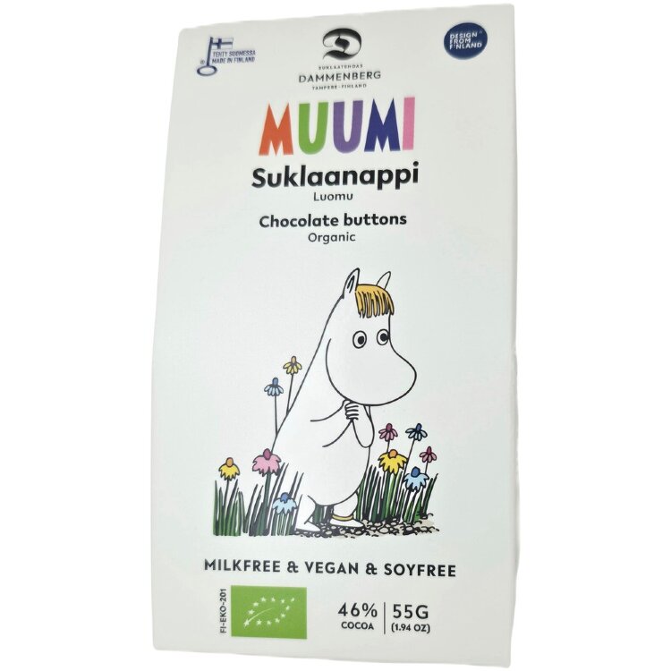 Dammenberg Muumi Organic, Chocolate Button 55g