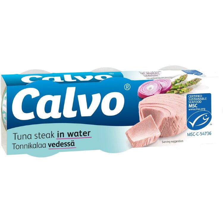 Calvo tonnikala vedessä MSC 3x80/56g