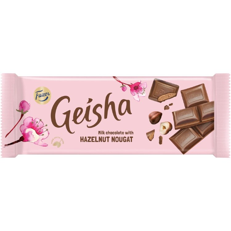 Fazer Geisha Hazelnut Nougat Chocolate Bar 100g