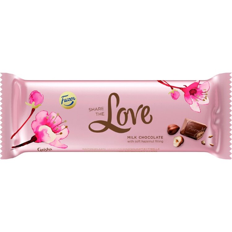 Fazer Geisha Hazelnut Nougat Chocolate Bar 100g