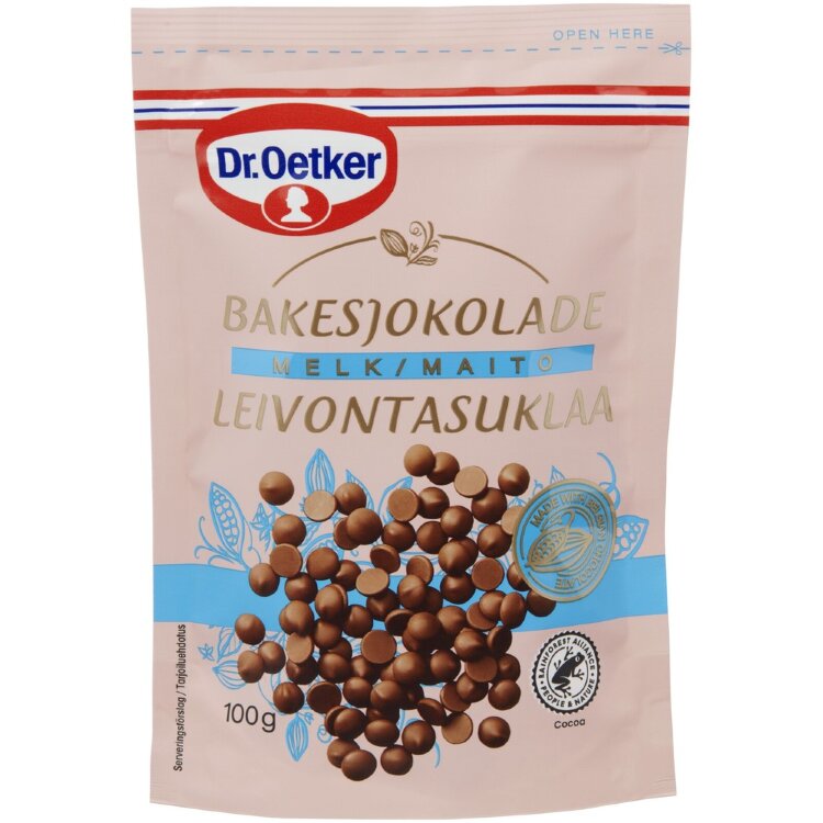 Dr. Oetker Milk Chocolate Drops for Baking 100g