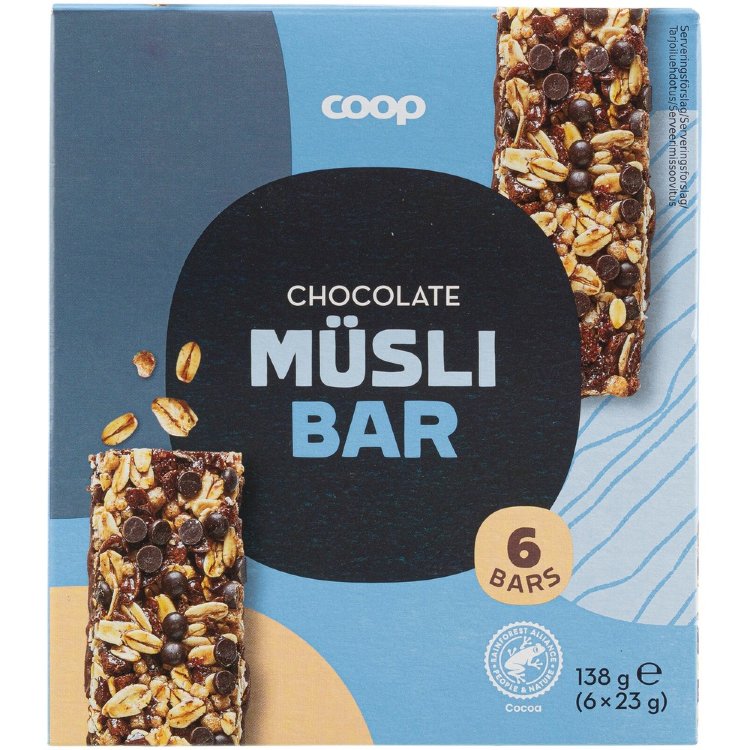 Coop Muesli Bar Chocolate 6 pcs 138 g