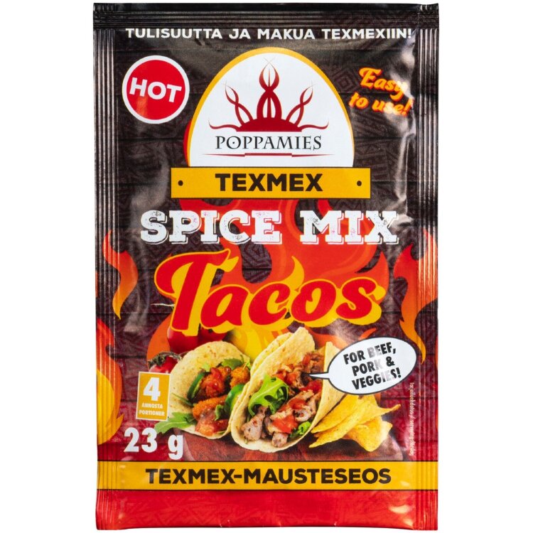 Poppamies Texmex Spice Mix Tacos Hot Seasoning Mix 23g