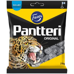 Fazer Pantteri Salmiakki Candy Bag 210g