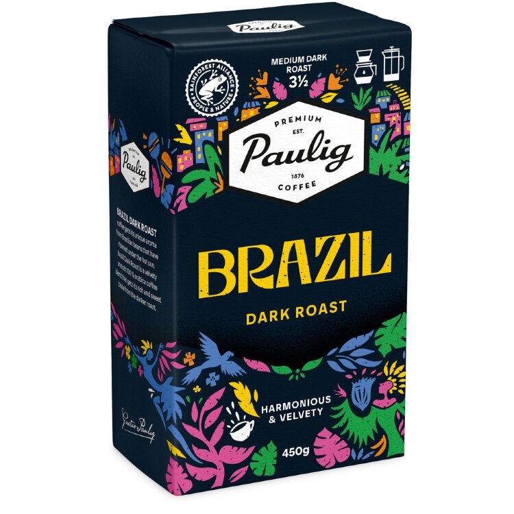 Paulig Brazil Dark Roast dark roasted coffee filter grind 450g