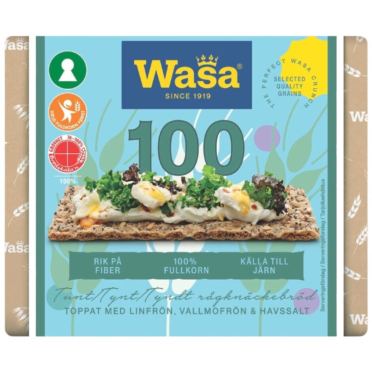 Wasa 245g 100 Years Seeds & Sea Salt Crispbread