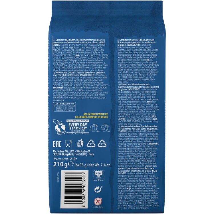 Schär 210g Crackers Gluten-Free Sandwich Biscuit