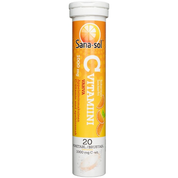 Sana-sol Vitamin C 1000mg Sugar-Free Orange Flavored Vitamin C Effervescent Tablet 20 Effervescent Tablets