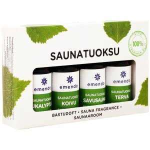 Emendo 4x10ml Sauna Scents Eucalyptus, Birch, Smoke Sauna and Tar