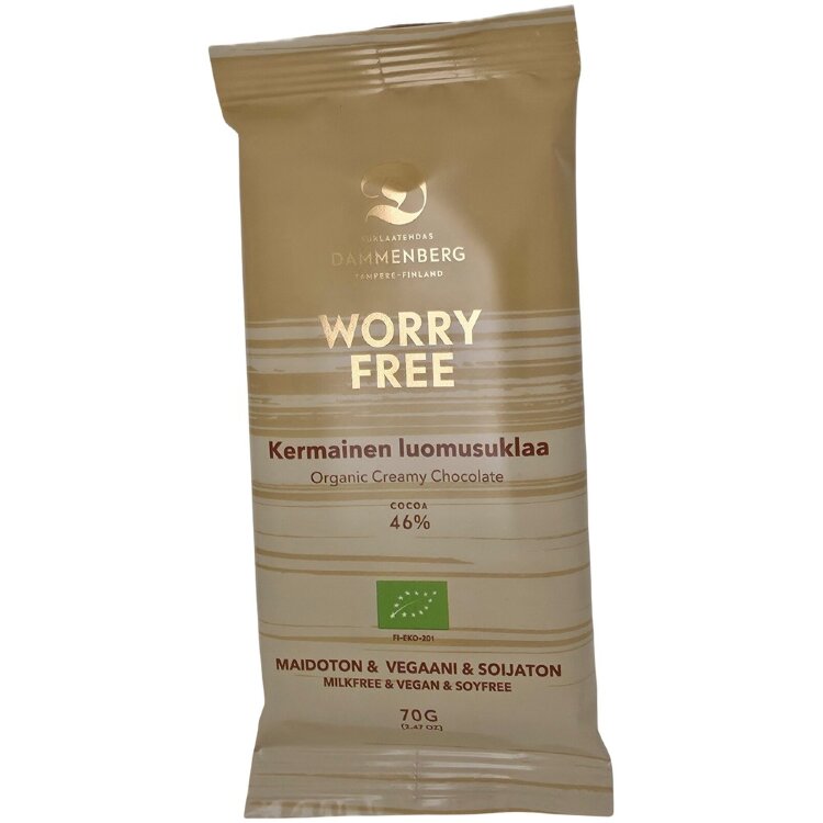 Dammenberg Organic, 46% Dairy-Free, Soy-Free Creamy Chocolate Bar 70g