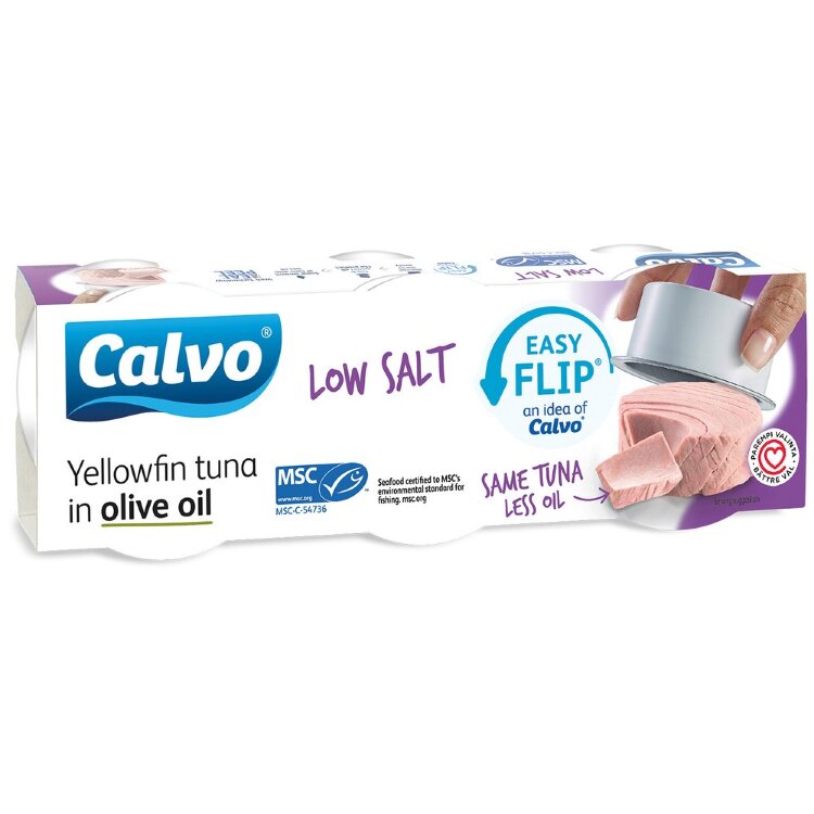 Calvo Tonnikala oliiviöljyssä vähäsuolainen MSC 3x65/52g