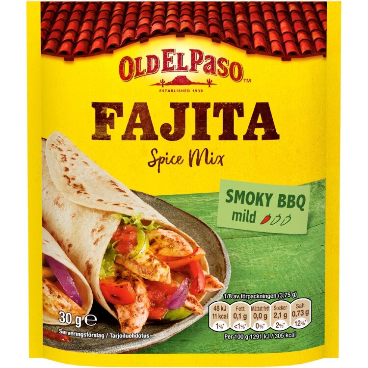 Old El Paso 30g Fajita Spice Mix Seasoning Blend Smoky BBQ