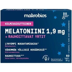 Makrobios Tri-Action Melatonin 1.9mg + Calming Herbs 60 Tablets 30g