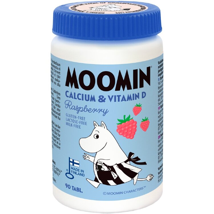 Moomin Calcium & Vitamin D Raspberry Chewable Tablet 90 tablets Dietary Supplement