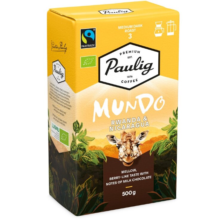 Paulig Mundo Rwanda&Nicaragua Organic Coffee Filter Grind 500g