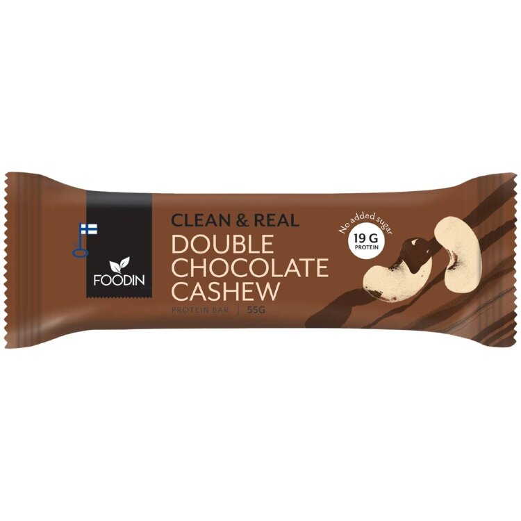 Foodin Clean&Real Protein Bar Double Chocolate Cashew 55g