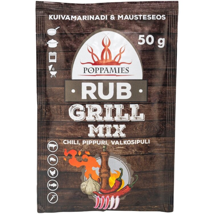 Poppamies Rub Grill Mix Chili-Pepper-Garlic Spice Mix 50g