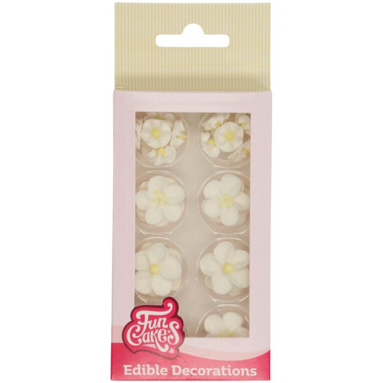 FunCakes Edible Decoration, Flower Assortment White/Yellow