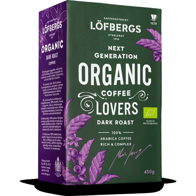 Löfbergs Organic Dark Roast Coffee 450g Organic