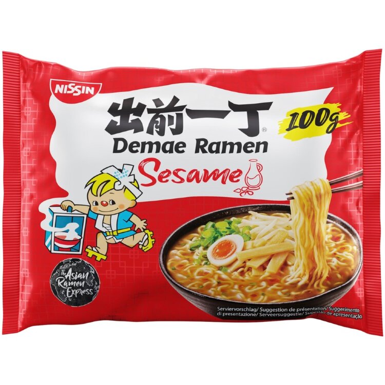 Nissin 100g Demae Ramen Asian-style instant noodle soup, sesame flavor