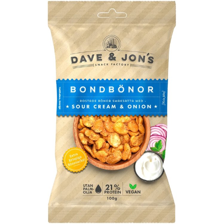 Dave&Jon´s Roasted Fava Beans with Sourcream & Onion Flavor 100 g