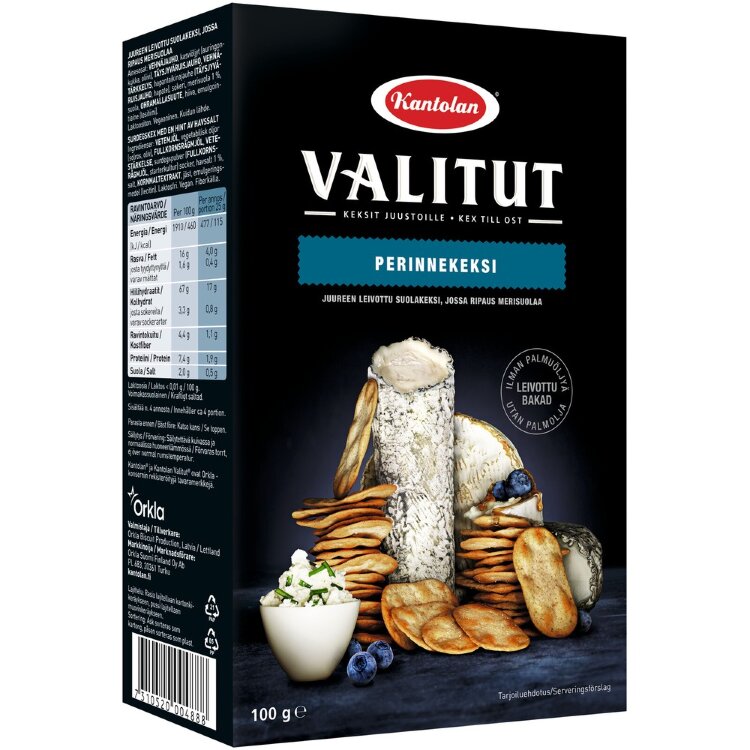 Kantola's Selected Traditional Biscuit Sourdough Baked Salt Cracker 100g