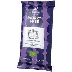 Dammenberg Mumin Organic Vegan, Soy-Free Blueberry Chocolate Bar 70g