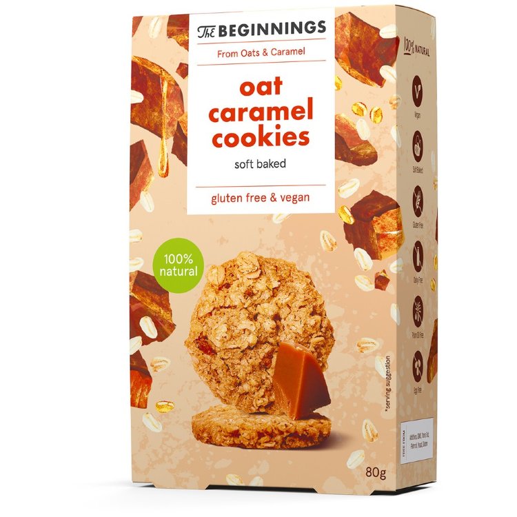 The Beginnings Oat-Caramel Biscuit 80g Gluten-Free