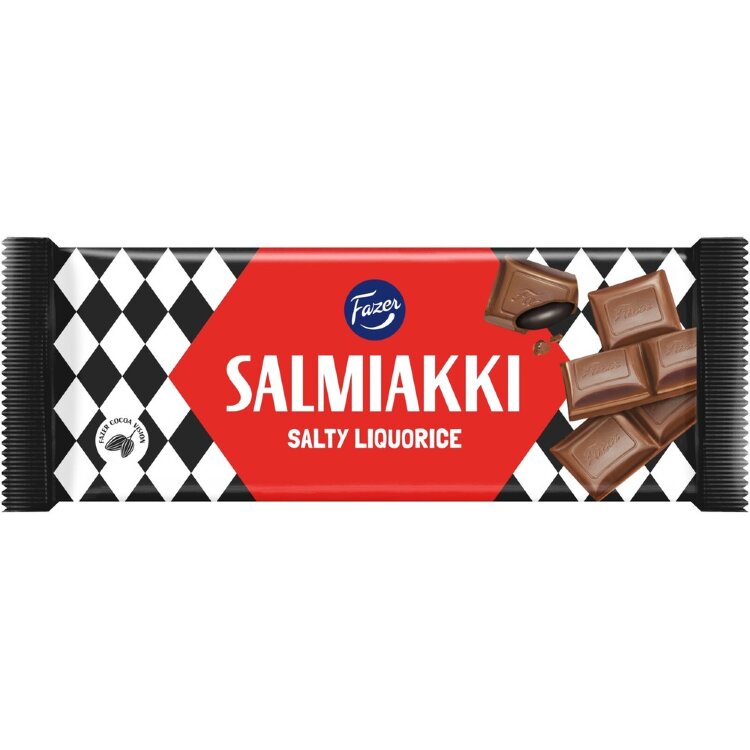 Fazer Salmiakki Chocolate Bar 100g