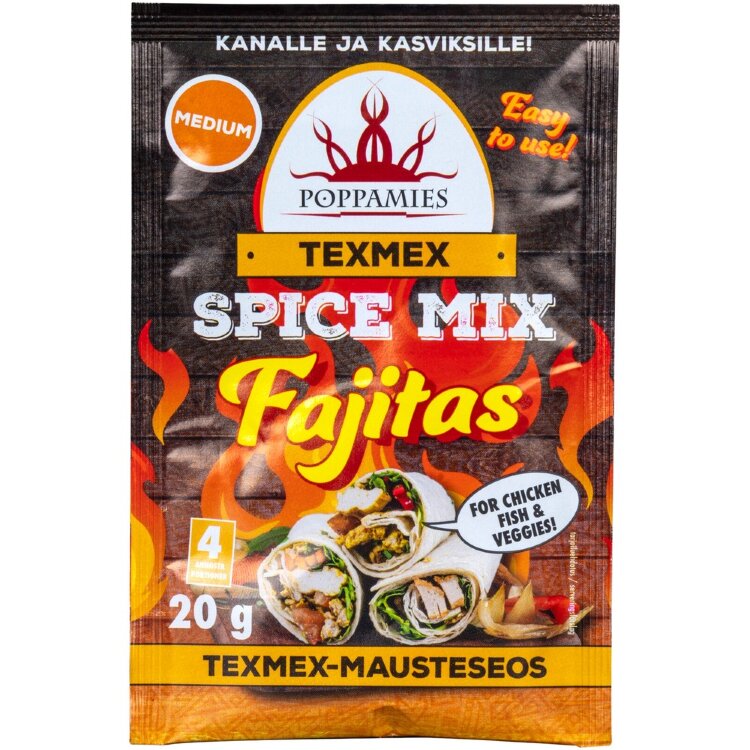 Poppamies Texmex Spice Mix Fajitas Seasoning Mix 20g