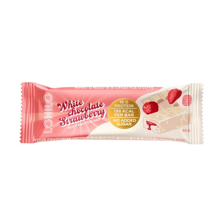 LOHILO Protein Bar White Chocolate Strawberry 55g