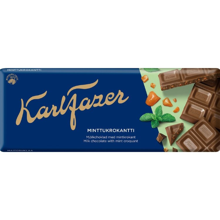 Karl Fazer Mint Croquant Chocolate Bar 180g