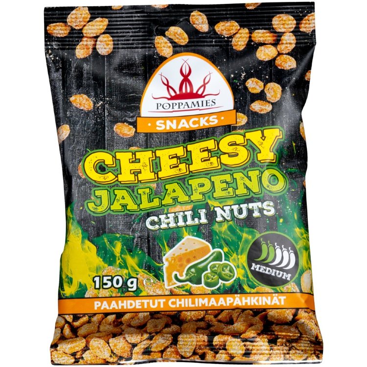 Poppamies Snacks Cheesy Jalapeno Chili Nuts Peanuts 150g