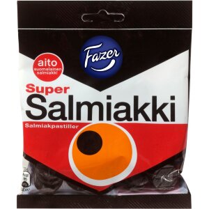 Fazer Super Salmiakki Salmiak Candy Bag 80g