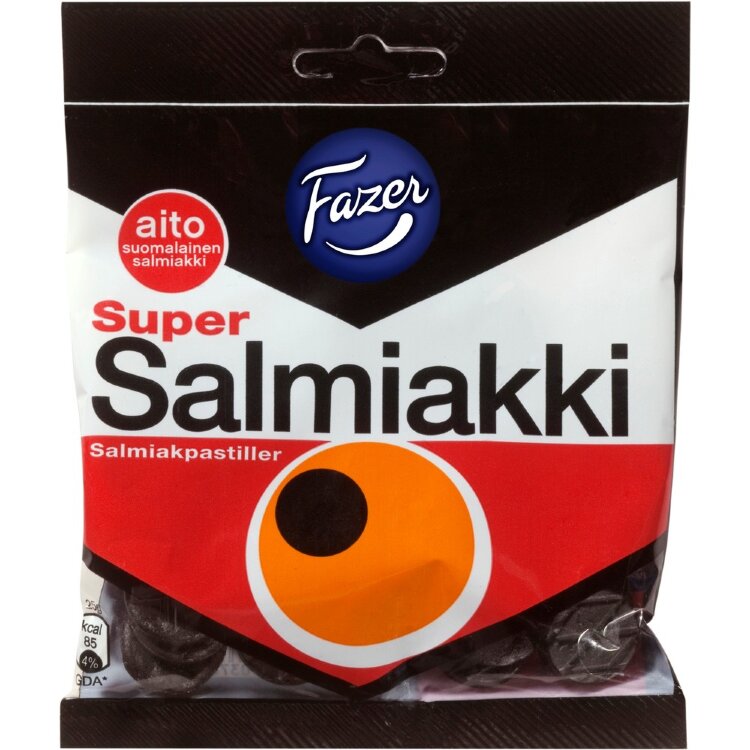 Fazer Super Salmiakki Salmiak Candy Bag 80g