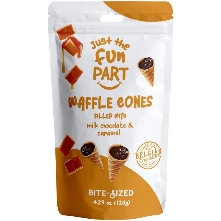 Just The Fun Part Milk Chocolate & Caramel Waffle Cone