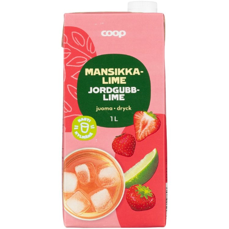 Coop Strawberry-lime Drink 1l