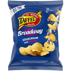 Taffel Broadway Sourcream & Onion Flavored Chips 260g