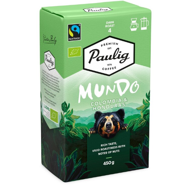 Paulig Mundo Colombia & Honduras Organic Coffee Filter Grind 450g