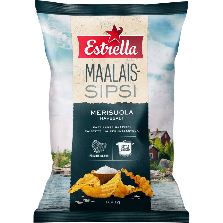 Estrella Country-Style Chips Sea Salt 180g