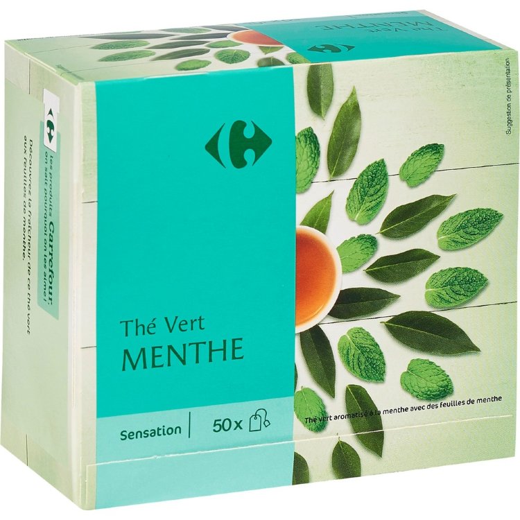 Carrefour Mint Green Tea 50 Bags