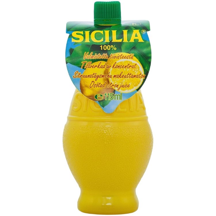 Sicilia Lemon Pure Juice Unsweetened 115ml