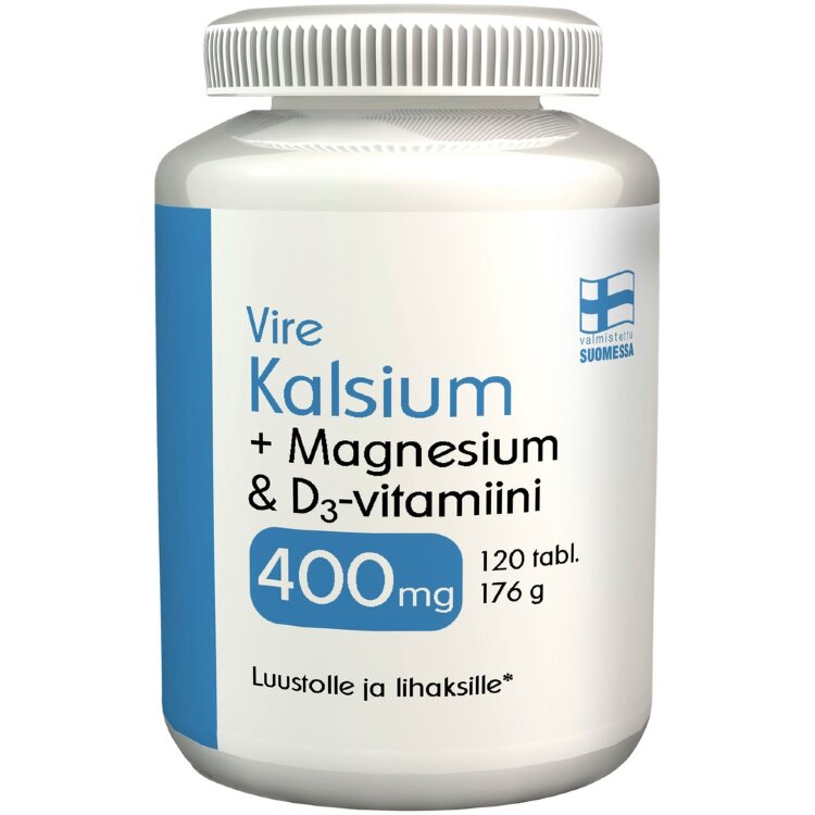 Vire Trace Element and Vitamin Preparation Calcium-Magnesium-Vitamin D 120 Tablets / 176 g