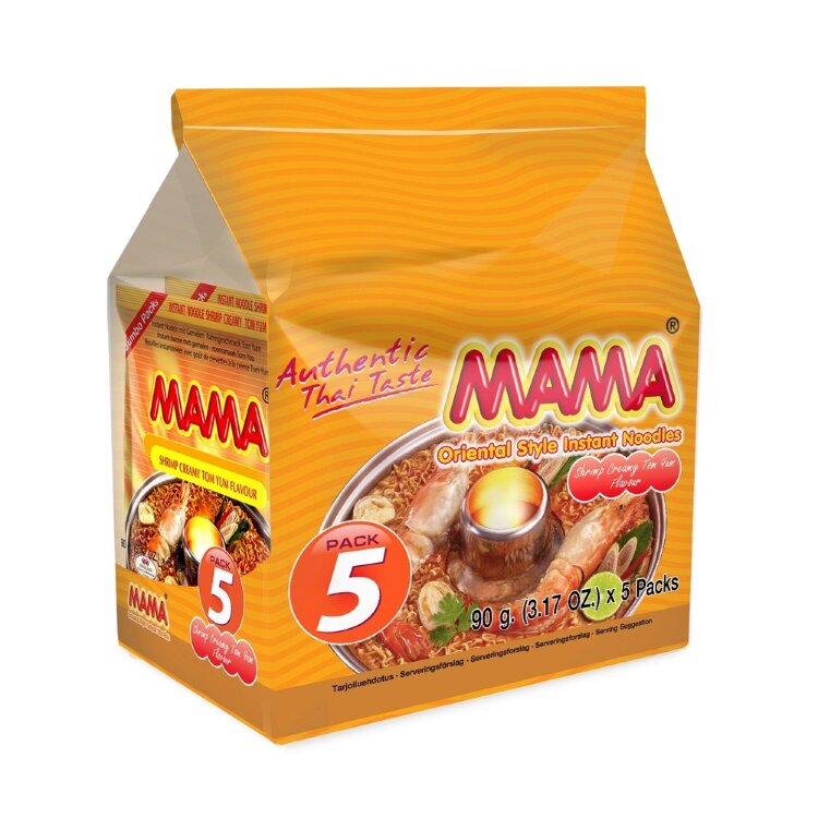 5x Mama Shrimp Flavored Noodle Creamy Tom Yum 90g