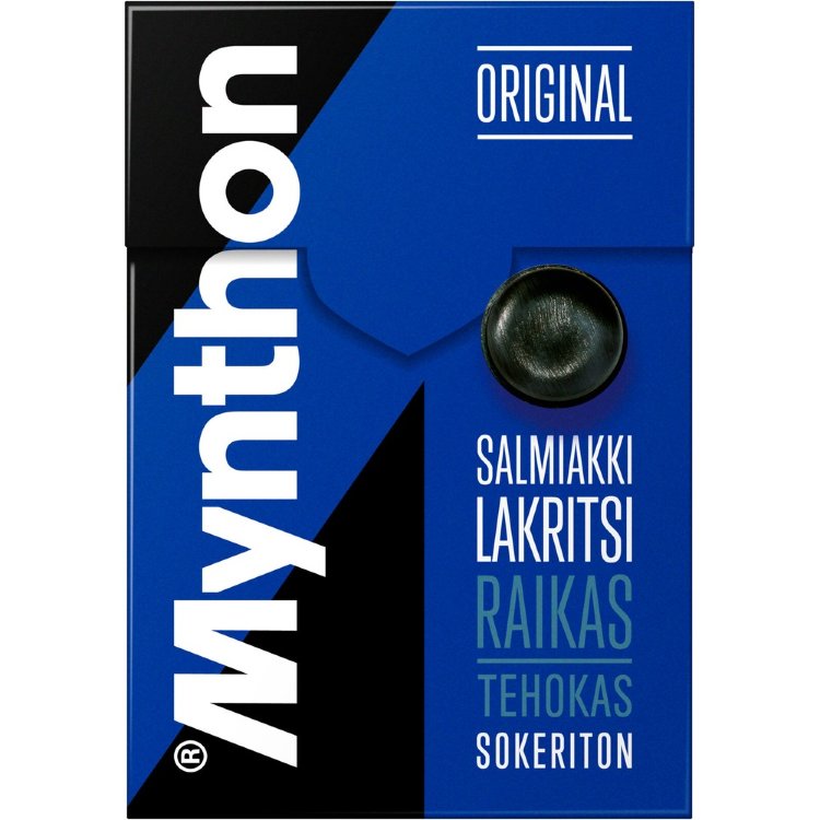 Mynthon Original Salmiakki-Liquorice Sugar-Free Throat Pastille 85g