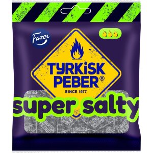 Fazer Tyrkisk Peber Super Salty Salmiak Bag 80g